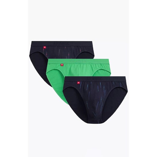 Atlantic 3-pack slipy męskie sport 3MP-193-GRA/ZIE/GRA, Kolor multicolour, Rozmiar S, ATLANTIC ze sklepu Intymna w kategorii Majtki męskie - zdjęcie 184111670