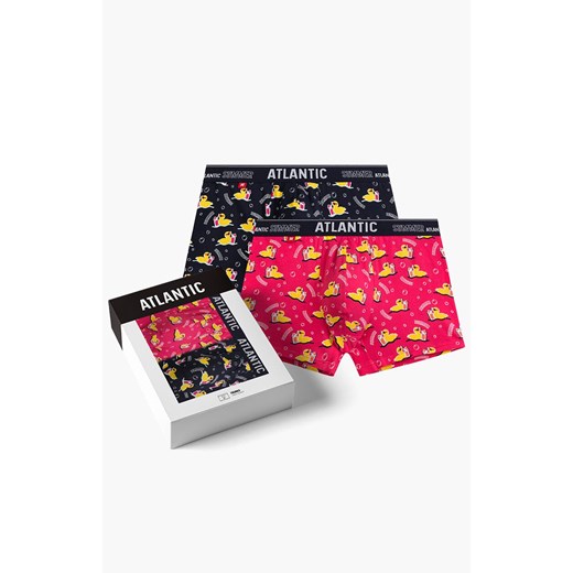 Atlantic 2-pack bokserki męskie 2MHH-007-GRA/ROZ, Kolor granatowo-różowy, Rozmiar M, ATLANTIC ze sklepu Intymna w kategorii Majtki męskie - zdjęcie 184111784