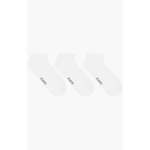 3-pack bawełniane białe skarpetki stopki damskie 3BLC-103, Kolor biały, Rozmiar 39-41, ATLANTIC ze sklepu Intymna w kategorii Skarpetki damskie - zdjęcie 184111800