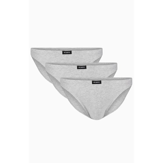 3-pack slipy męskie szary melanż 3BMP-230, Kolor szary melanż, Rozmiar 2XL, ATLANTIC ze sklepu Intymna w kategorii Majtki męskie - zdjęcie 184111844