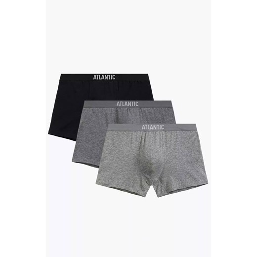 Atlantic 3-pack bokserki męskie 3MH-011-CZA/SZM/SZMC, Kolor szaro-czarny, Rozmiar M, ATLANTIC ze sklepu Intymna w kategorii Majtki męskie - zdjęcie 184111950