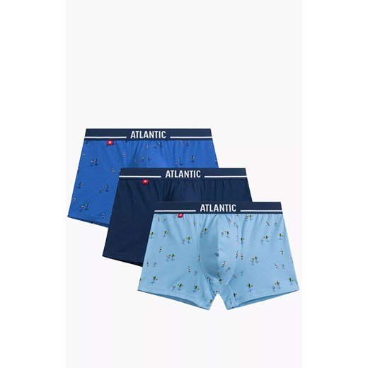 Atlantic 3-pack bokserki męskie 3MH-213-NIEJ/NIE/NIEC, Kolor niebieski-wzór, Rozmiar M, ATLANTIC ze sklepu Intymna w kategorii Majtki męskie - zdjęcie 184111980