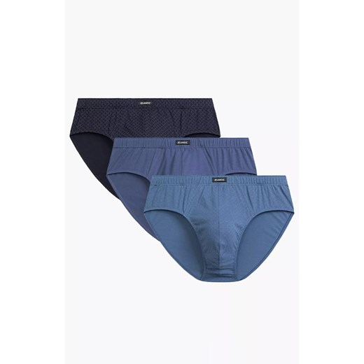 Atlantic 3-pack slipy męskie classic 3MP-192-GRA/NIE/DEN, Kolor niebiesko-granatowy, Rozmiar M, ATLANTIC ze sklepu Intymna w kategorii Majtki męskie - zdjęcie 184112033