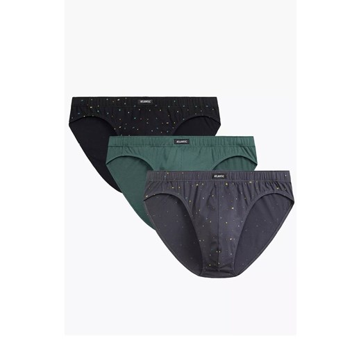 Atlantic 3-pack slipy męskie sport 3MP-186-CZA/ZIE/GRF, Kolor multicolour, Rozmiar S, ATLANTIC ze sklepu Intymna w kategorii Majtki męskie - zdjęcie 184112324