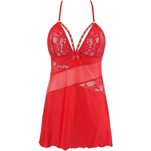 Czerwona koszulka babydoll i stringi V-10469, Kolor czerwony, Rozmiar L, Axami ze sklepu Intymna w kategorii Koszule nocne - zdjęcie 184113504