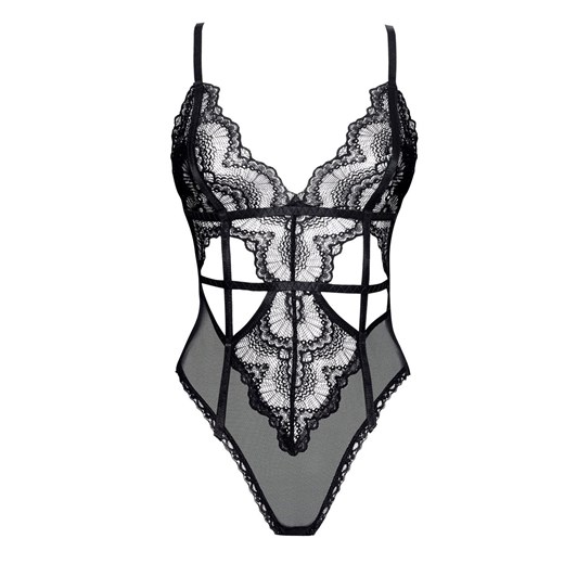 Koronkowe body damskie czarne Peyton teddy, Kolor czarny, Rozmiar S/M, Beauty Night ze sklepu Intymna w kategorii Body damskie - zdjęcie 184114744