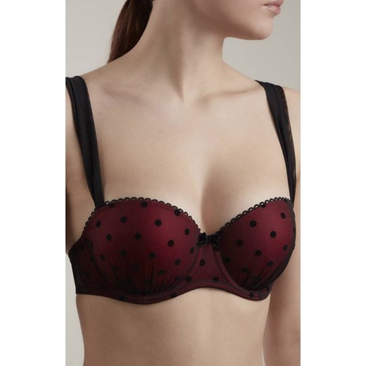 Pin up TB8140 biustonosz semi-soft, Kolor bordowo-czarny, Rozmiar 70B, Conte ze sklepu Intymna w kategorii Biustonosze - zdjęcie 184115723