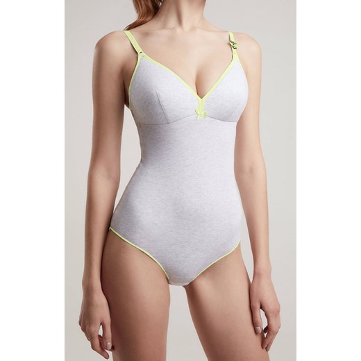 Bawełniane damskie body Bee happy RA0014, Kolor szary, Rozmiar 70A, Conte ze sklepu Intymna w kategorii Body damskie - zdjęcie 184116333