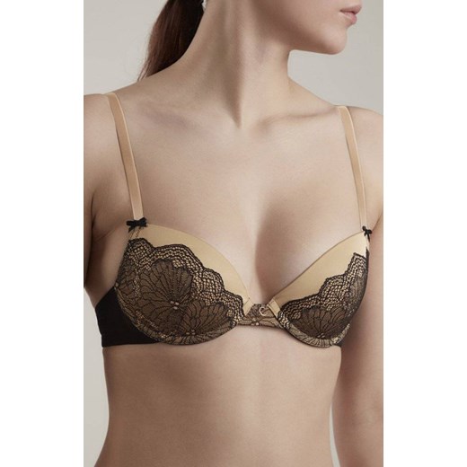 Satin TB1173 koronkowy biustonosz push-up, Kolor karmelowo-czarny, Rozmiar 85A, Conte ze sklepu Intymna w kategorii Biustonosze - zdjęcie 184116454