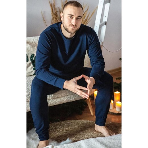 Komplet męski dresowy Justin, Kolor granatowy, Rozmiar M, DKaren ze sklepu Intymna w kategorii Piżamy męskie - zdjęcie 184117321