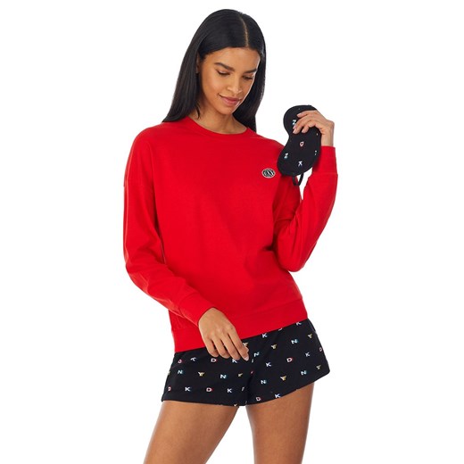 DKNY bawełniana piżama damska z długim rękawem i krótkimi nogawkami YI2522590, Kolor czarny-wzór, Rozmiar XS, DKNY ze sklepu Intymna w kategorii Piżamy damskie - zdjęcie 184117810