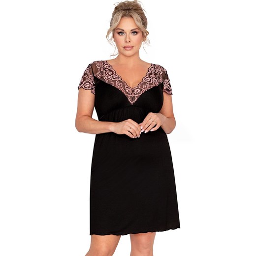 Koszulka nocna damska plus size Adele, Kolor czarny, Rozmiar 3XL, Donna ze sklepu Intymna w kategorii Koszule nocne - zdjęcie 184118464