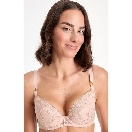 Biustonosz push-up cappuccino Kira B214, Kolor cappuccino, Rozmiar 65D, Ewa Bien ze sklepu Intymna w kategorii Biustonosze - zdjęcie 184122112