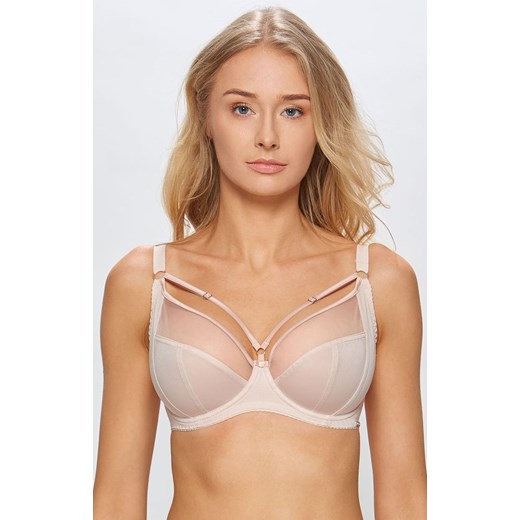 Biustonosz soft z ozdobnymi paskami Ola/F0202/118, Kolor różowo-srebrny, Rozmiar 65G, Miss Fabio ze sklepu Intymna w kategorii Biustonosze - zdjęcie 184122992