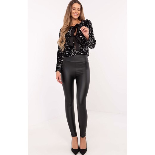 Czarne legginsy ocieplane NM-LG-TR1835.98, Kolor czarny, Rozmiar L, Trendy.ING ze sklepu Intymna w kategorii Spodnie damskie - zdjęcie 184123251
