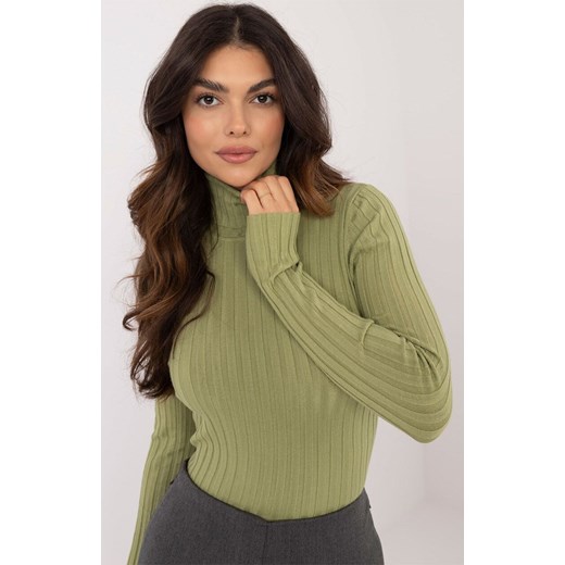 Sweter z golfem zielony PM-SW-1087.09, Kolor zielony, Rozmiar S/M, P-M ze sklepu Intymna w kategorii Swetry damskie - zdjęcie 184123291