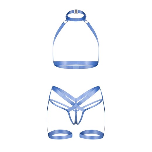 Freedom 2-częściowy komplet harness Shaderi by Obsessive, Kolor błękitny, Rozmiar XS/S, Freedom ze sklepu Intymna w kategorii Komplety bielizny damskiej - zdjęcie 184123852