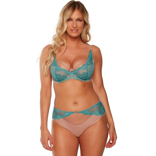 Gaia biustonosz półusztywniany semi-soft Lorita 1250, Kolor mocca-turkus, Rozmiar 80B, Gaia ze sklepu Intymna w kategorii Biustonosze - zdjęcie 184124433