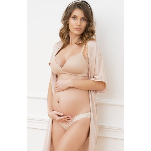 Ciążowe figi damskie mini beżowe Lux, Kolor beżowy, Rozmiar S, Italian Fashion ze sklepu Intymna w kategorii Majtki damskie - zdjęcie 184125233