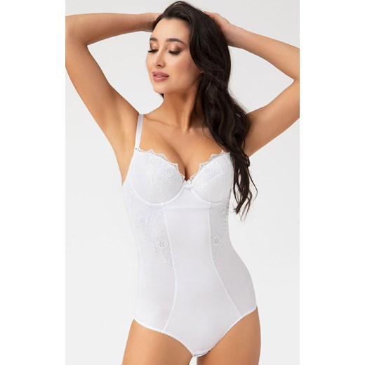 Damskie białe body modelujące z miseczkami G184 Livia, Kolor biały, Rozmiar 75B, Gorsenia ze sklepu Intymna w kategorii Body damskie - zdjęcie 184125553
