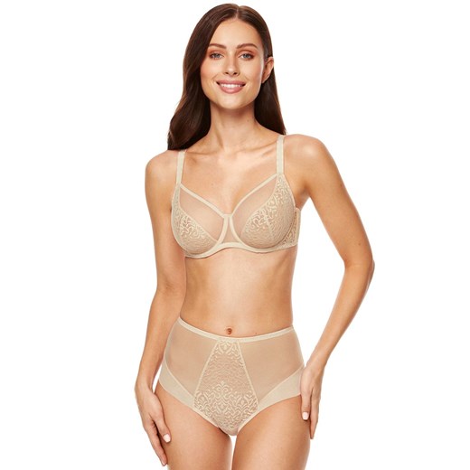 Koronkowy biustonosz miękki soft plus size beżowy Gabi B2 v2, Kolor beżowy, Rozmiar 80G, Gorteks ze sklepu Intymna w kategorii Biustonosze - zdjęcie 184125973