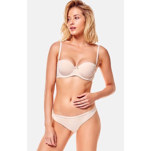 Gładki biustonosz push-up z odpinanymi ramiączkami beżowy Raff 23446-80X, Kolor beżowy, Rozmiar 65C, Henderson ze sklepu Intymna w kategorii Biustonosze - zdjęcie 184126574