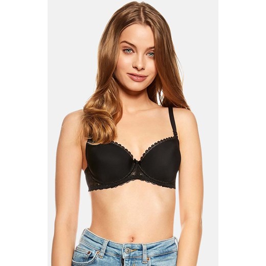 Gładki biustonosz push-up czarny z odpinanymi ramiączkami Julietta 23444-99X, Kolor czarny, Rozmiar 65C, Henderson ze sklepu Intymna w kategorii Biustonosze - zdjęcie 184127001