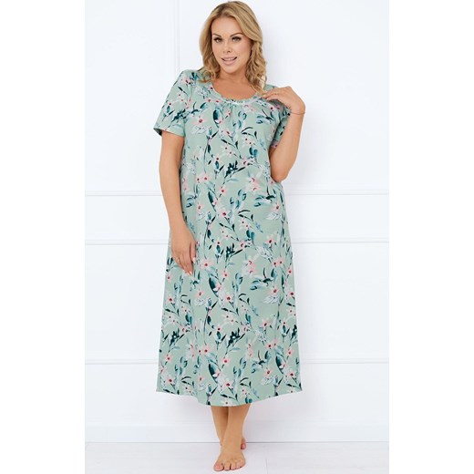 Koszula nocna z krótkim rękawem Alwea, Kolor miętowy-wzór, Rozmiar L, Italian Fashion ze sklepu Intymna w kategorii Koszule nocne - zdjęcie 184127540