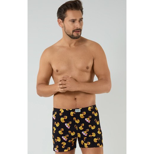 Bokserki męskie w kaczki Anatre, Kolor czarny-wzór, Rozmiar XL, Italian Fashion ze sklepu Intymna w kategorii Majtki męskie - zdjęcie 184127562