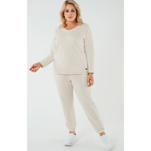 Damskie spodnie dresowe beżowe Madri, Kolor beżowy, Rozmiar XL, Italian Fashion ze sklepu Intymna w kategorii Spodnie damskie - zdjęcie 184128983