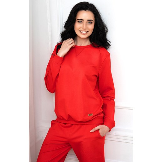 Komplet dresowy czerwony z długim rękawem i długimi spodniami Panama, Kolor czerwony, Rozmiar S, Italian Fashion ze sklepu Intymna w kategorii Komplety i garnitury damskie - zdjęcie 184129254