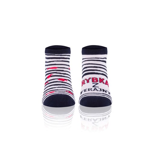 Skarpetki stopki damskie S151S Rybka, Kolor granatowo-biały, Rozmiar 35-38, Italian Fashion ze sklepu Intymna w kategorii Skarpetki damskie - zdjęcie 184129512