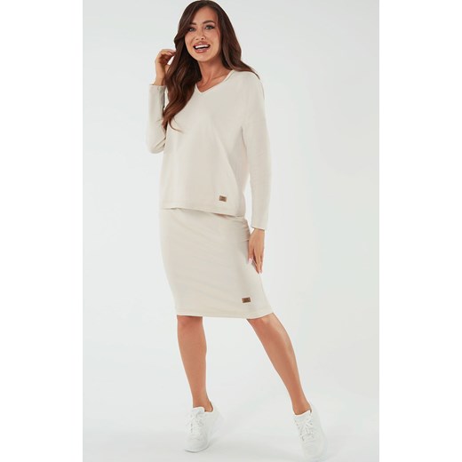 Spódnica midi beżowa Stella, Kolor beżowy, Rozmiar S, Italian Fashion ze sklepu Intymna w kategorii Spódnice - zdjęcie 184129780