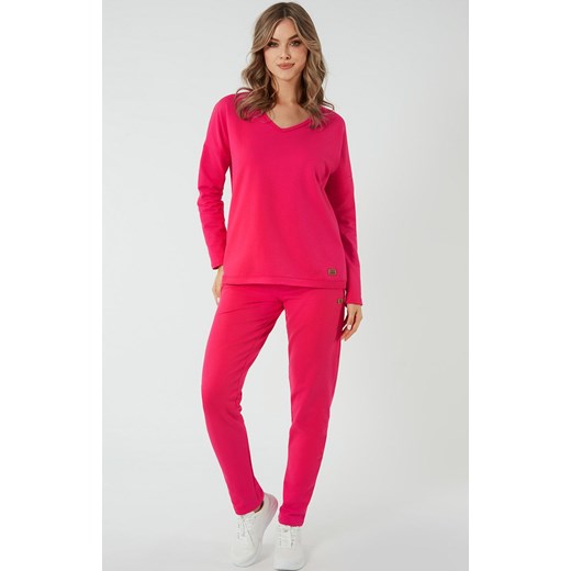 Dresowe spodnie damskie fuksja Stella, Kolor fuksja, Rozmiar M, Italian Fashion ze sklepu Intymna w kategorii Spodnie damskie - zdjęcie 184129820