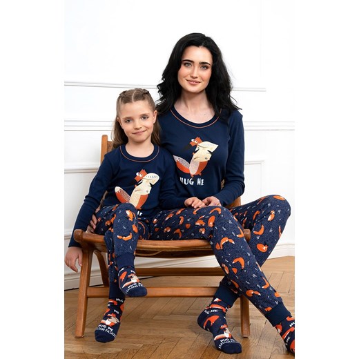 Damska piżama na długi rękaw i z długą nogawką Wasilla, Kolor granatowo-pomarańczowy, Rozmiar S, Italian Fashion ze sklepu Intymna w kategorii Piżamy damskie - zdjęcie 184129953