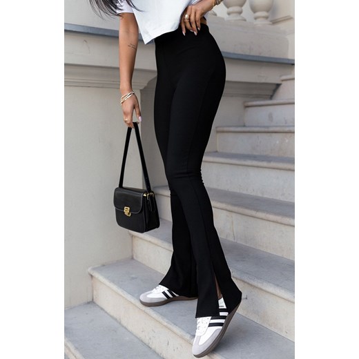 Czarne legginsy z rozcięciem przy nogawce NOE T38, Kolor czarny, Rozmiar XS, Ivon XS Intymna