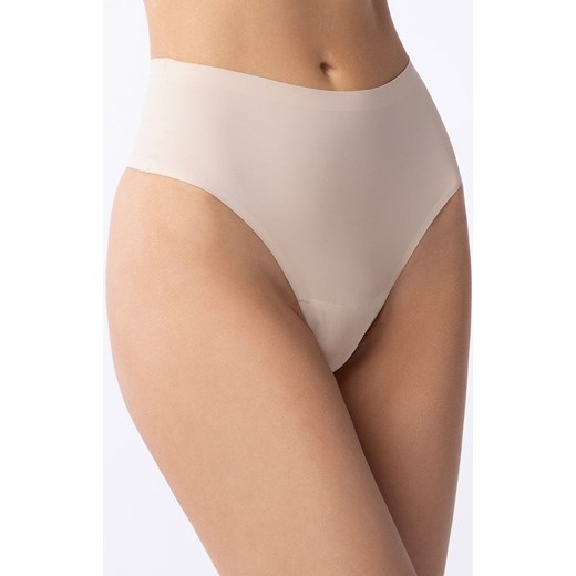 Stringi damskie z wysokim stanem beżowe String Maxi Simple, Kolor beżowy, Rozmiar L, Julimex ze sklepu Intymna w kategorii Majtki damskie - zdjęcie 184131052