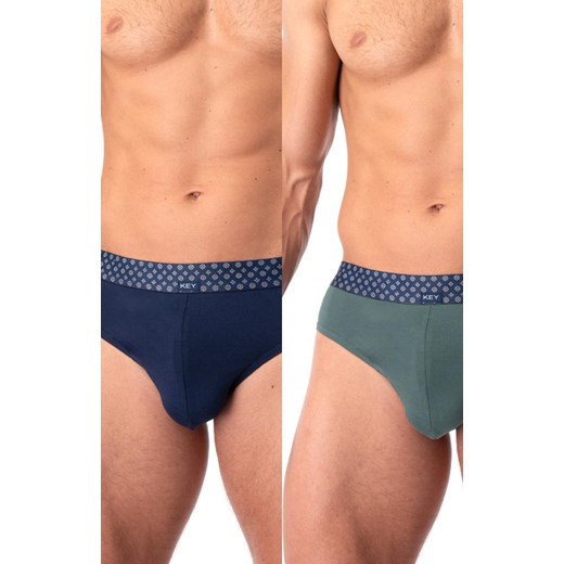 2-pack eleganckie bambusowe slipy męskie MPP 231, Kolor granatowo-zielony, Rozmiar M, Key ze sklepu Intymna w kategorii Majtki męskie - zdjęcie 184131331