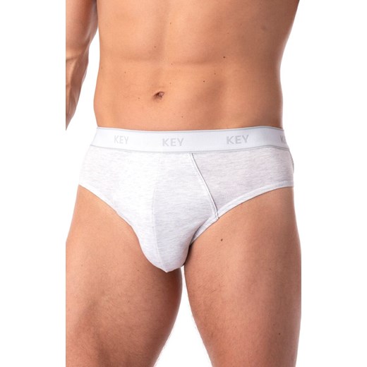 2-pack melanżowe bawełniane slipy jasno szare MPP 222, Kolor jasny szary melanż, Rozmiar M, Key ze sklepu Intymna w kategorii Majtki męskie - zdjęcie 184131354