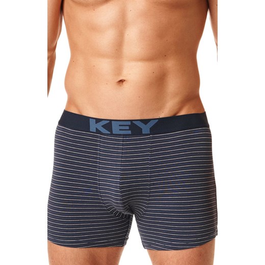 Key bokserki bawełniane w paski granatowe MXH 399 B22 GR, Kolor granatowy-wzór, Rozmiar M, Key ze sklepu Intymna w kategorii Majtki męskie - zdjęcie 184131420