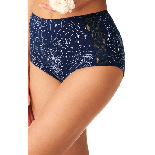 2-pack wysokie majtki w gwiazdy LPF 911, Kolor granatowy-wzór, Rozmiar S, Key ze sklepu Intymna w kategorii Bielizna wyszczuplająca - zdjęcie 184131654