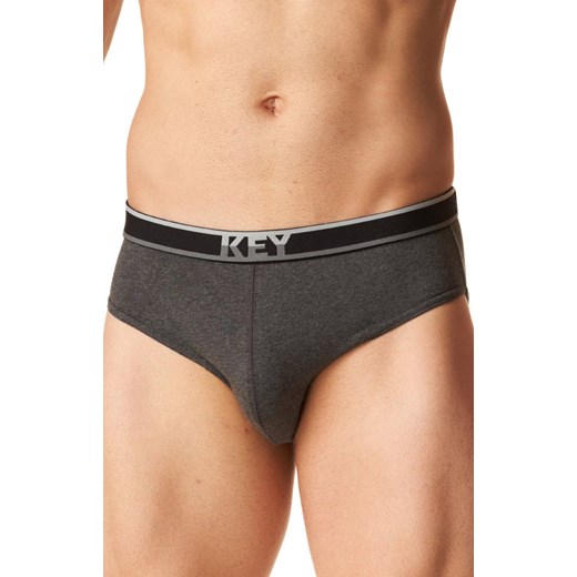 Key bawełniane szare męskie slipy 2-pack MPP 261, Kolor szary, Rozmiar M, Key ze sklepu Intymna w kategorii Majtki męskie - zdjęcie 184131790