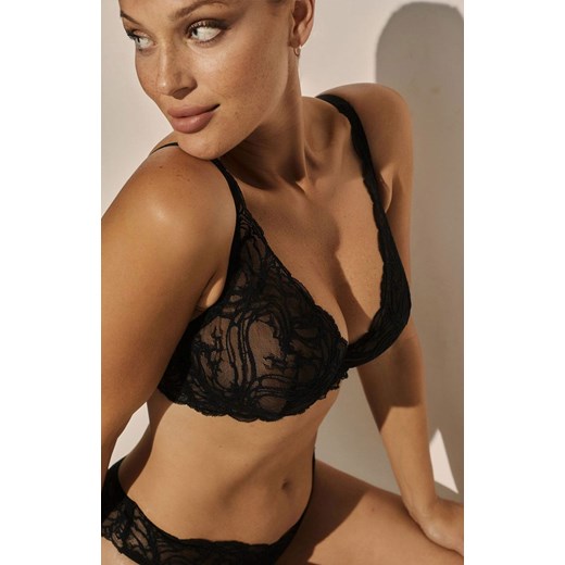 Koronkowy biustonosz miękki soft bralette czarny Sand SC-1127, Kolor czarny, Rozmiar 65B, Kinga ze sklepu Intymna w kategorii Biustonosze - zdjęcie 184132023