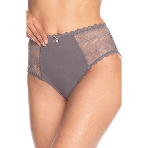Bawełniane figi damskie z wysokim stanem 2-pack L-1440MD, Kolor grafitowo-szary, Rozmiar S, LAMA ze sklepu Intymna w kategorii Majtki damskie - zdjęcie 184132451