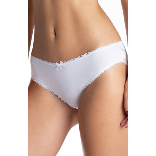 Bawełniane białe figi damskie mini bikini 2-pack L-4000MB-01, Kolor biały, Rozmiar L, LAMA ze sklepu Intymna w kategorii Majtki damskie - zdjęcie 184132633