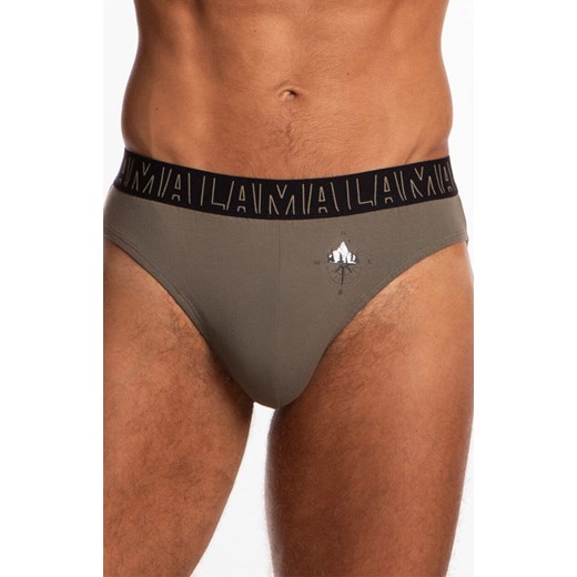 2-pack slipy męskie M-1057SD, Kolor czarny-khaki, Rozmiar L, LAMA ze sklepu Intymna w kategorii Majtki męskie - zdjęcie 184132720