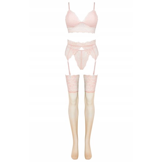 Flooranis Peach komplet 4-częściowy, Kolor brzoskwiniowy, Rozmiar L/XL, LivCo Corsetti Fashion ze sklepu Intymna w kategorii Komplety bielizny damskiej - zdjęcie 184133563