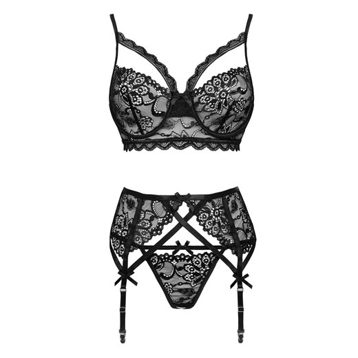 3-częściowy komplet bielizny biustonosz, pas, stringi Moridam LC 90552, Kolor czarny, Rozmiar L/XL, LivCo Corsetti Fashion ze sklepu Intymna w kategorii Komplety bielizny damskiej - zdjęcie 184133720