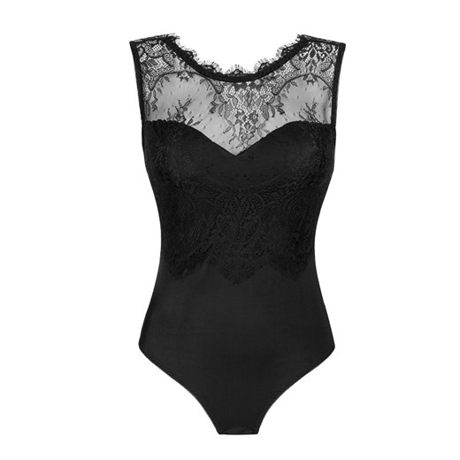 Czarne body damskie z koronką Mudienin, Kolor czarny, Rozmiar S/M, LivCo Corsetti Fashion ze sklepu Intymna w kategorii Body damskie - zdjęcie 184133730