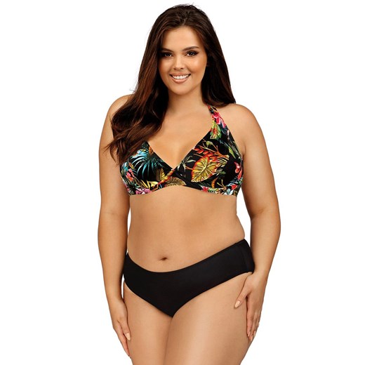 Dwuczęściowy strój kąpielowy Plus Size L3138/3, Kolor czarny-wzór, Rozmiar 36D, Lorin ze sklepu Intymna w kategorii Stroje kąpielowe - zdjęcie 184134244